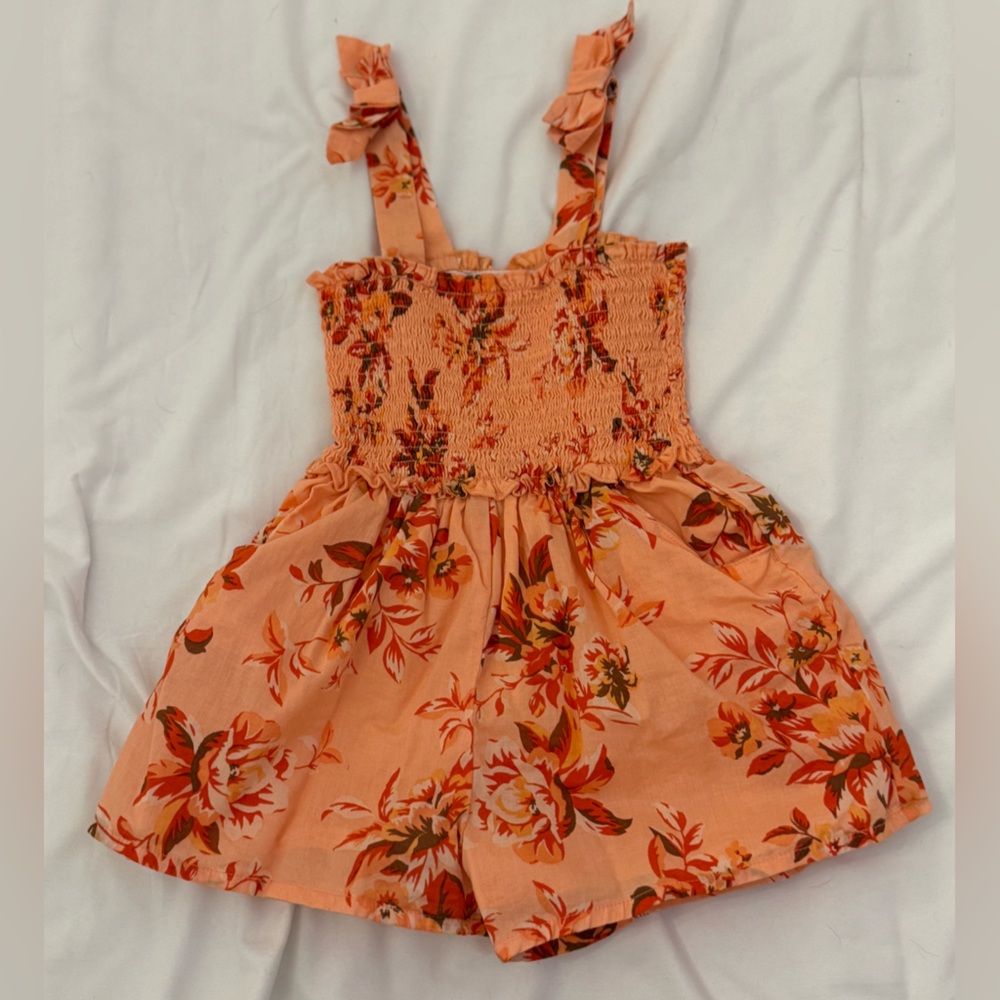 Janie and Jack Orange and Red Floral Bodysuit